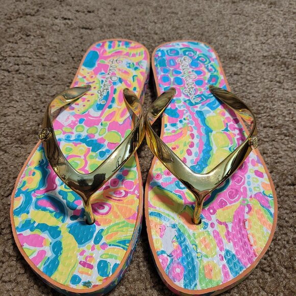 Lilly Pulitzer flip flops, size 6 - Picture 11 of 13
